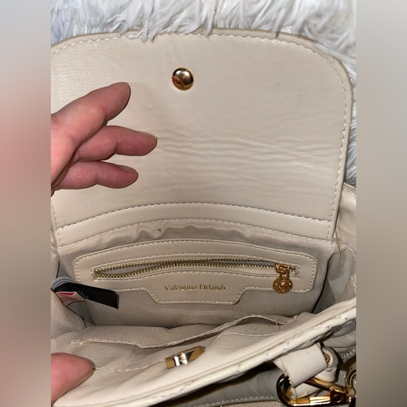 Valentino Orlandi Cream Quilted Women's Crossbody Bag - Picture 4 of 6